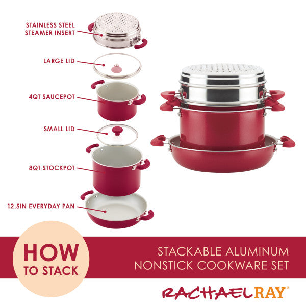 8-Piece Stacking Nonstick Induction Cookware Set - Image 12
