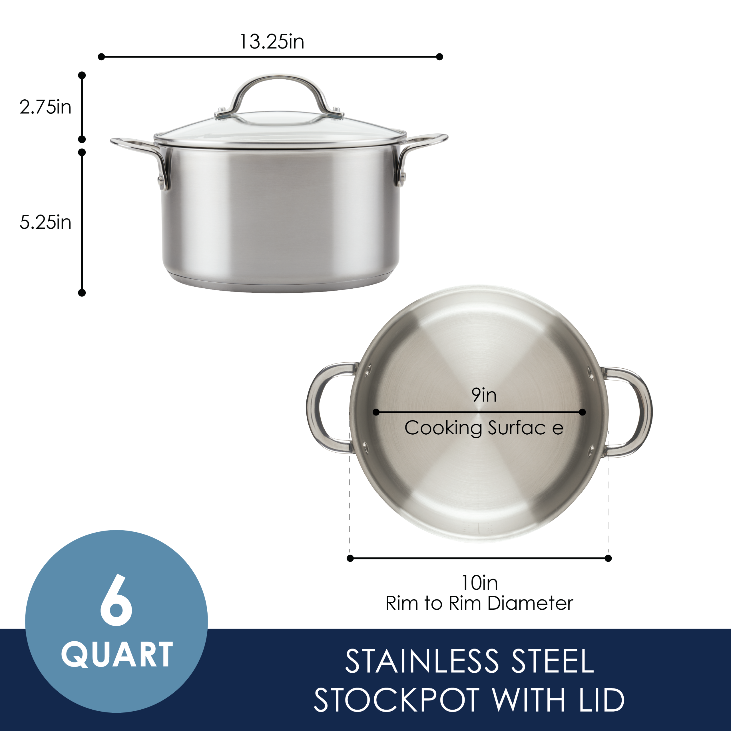 6-Quart Stainless Steel Induction Stockpot with Lid - Image 6
