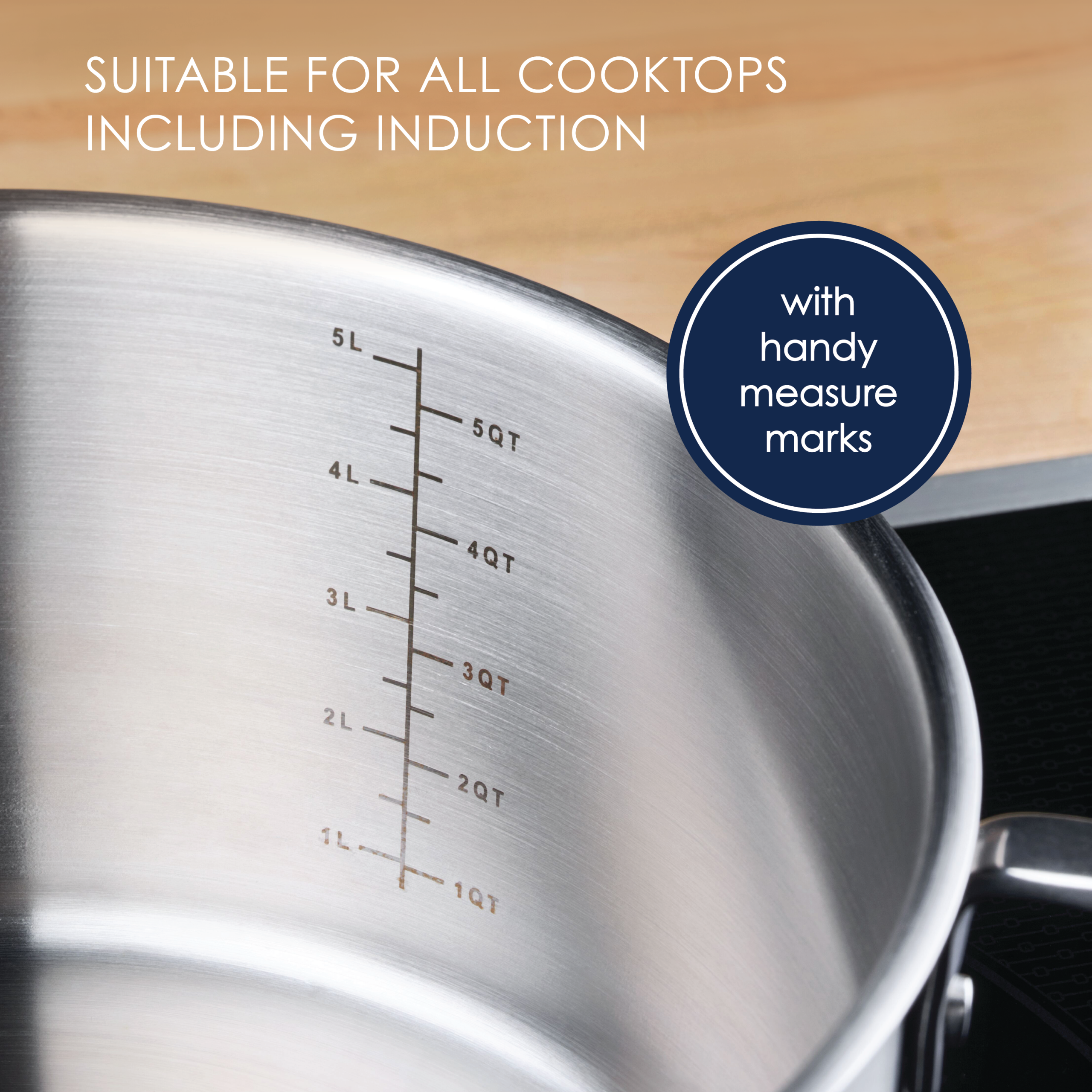 6-Quart Stainless Steel Induction Stockpot with Lid - Image 5