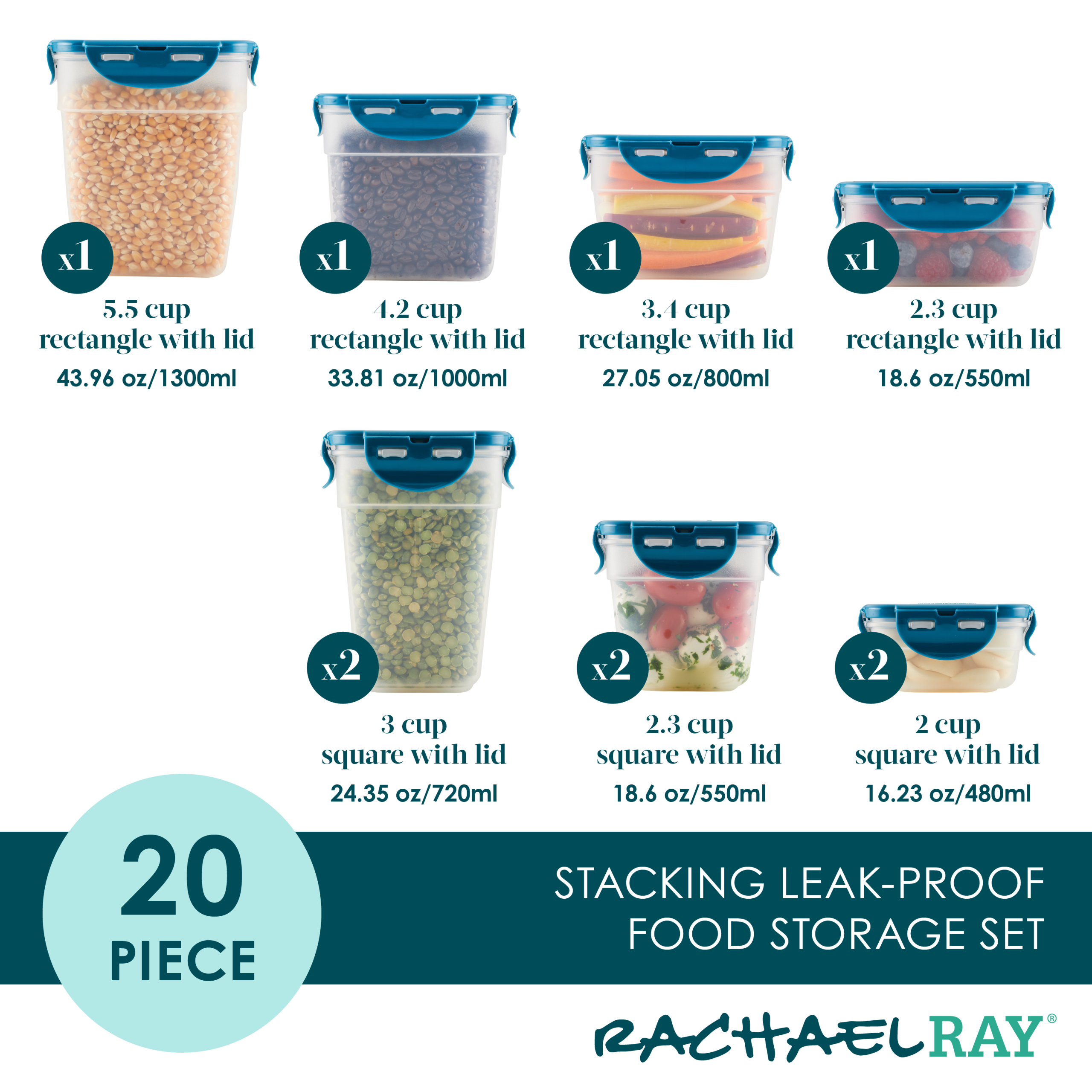 20-Piece Nestable Storage Containers - Image 6
