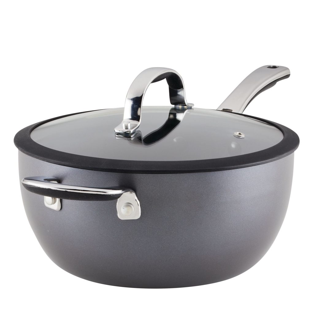 4.5-Quart Cook + Create Hard Anodized Nonstick Saucier Pan with Lid and Helper Handle