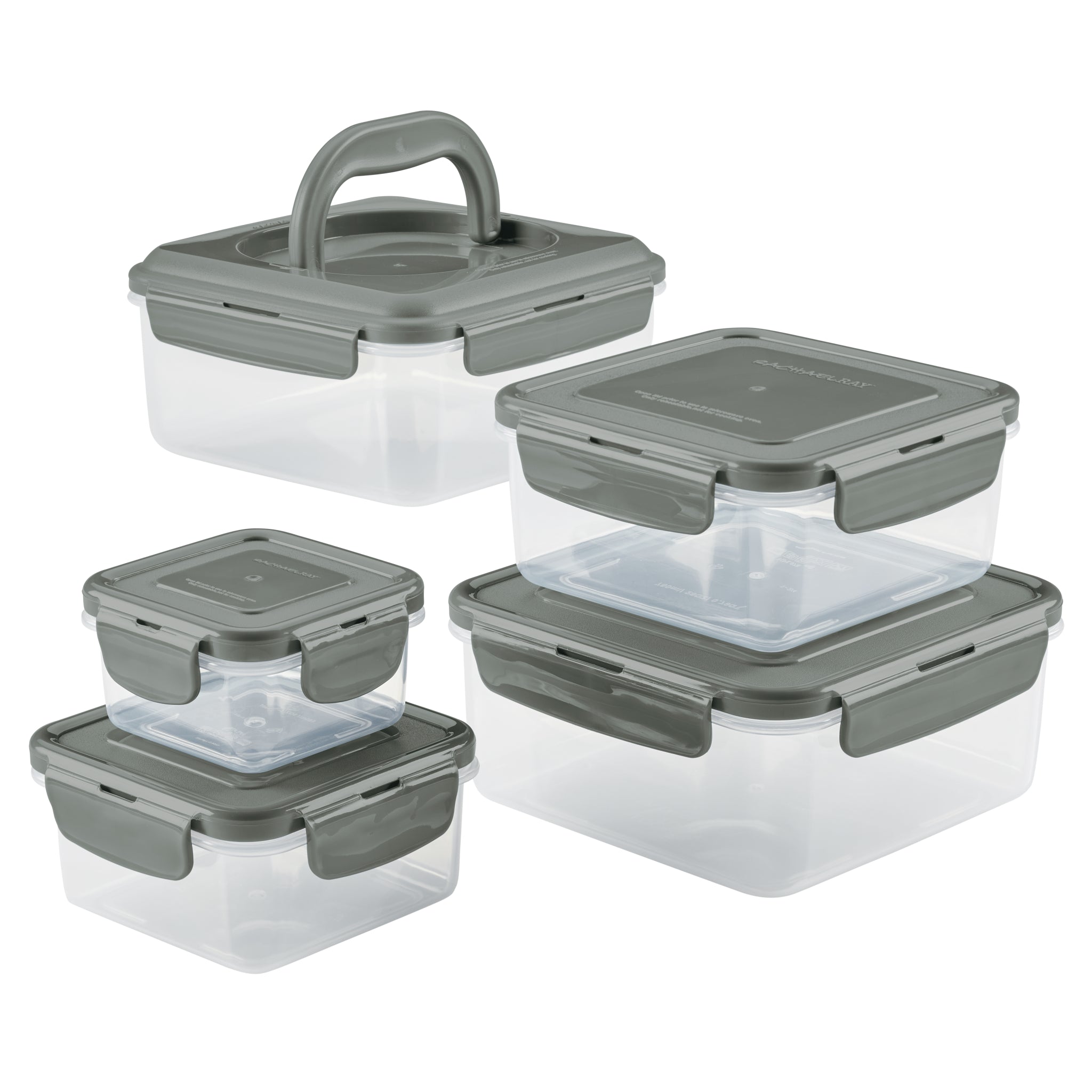 10-Piece Square Nestable Food Storage Containers - Image 2